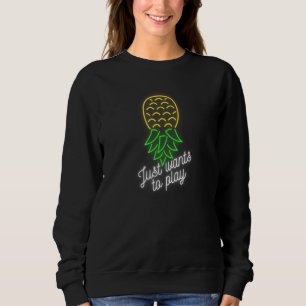 Party Mode Upside Down Pineapple Swinger Vanilla S Sweatshirt