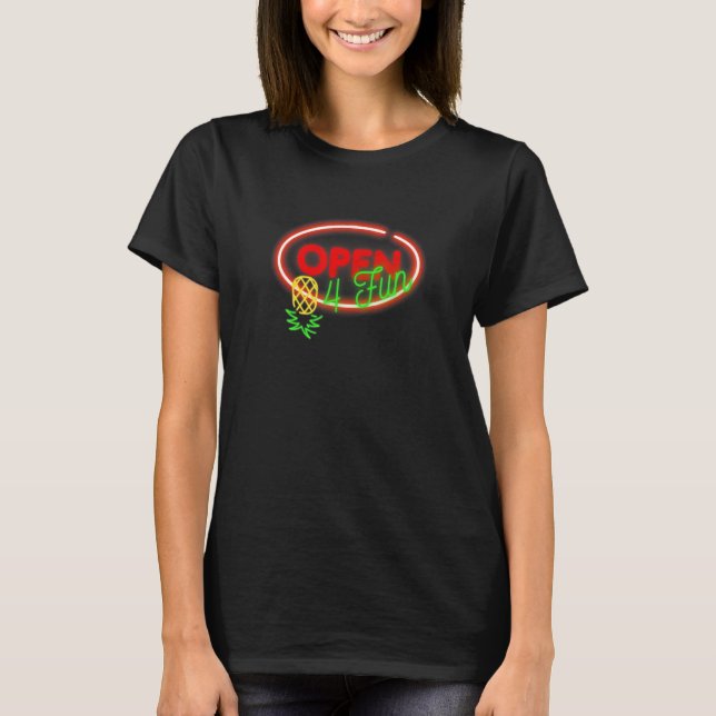 Party Mode Upside Down Pineapple Swinger Vanilla S T-Shirt (Front)