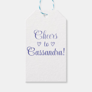Party Modern Blue Cheers to Custom Name Gift Tags