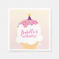 PARTY modern cute retro ice cream cone pink
