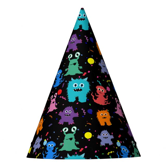 Party Monster Pattern Colourful Monsters Kids Part Hat (Front)