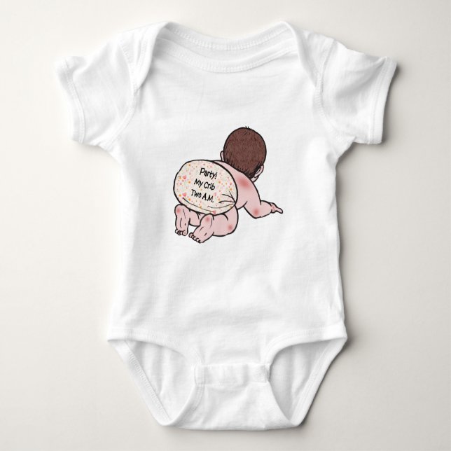 Party My Crib Baby Bodysuit (Front)