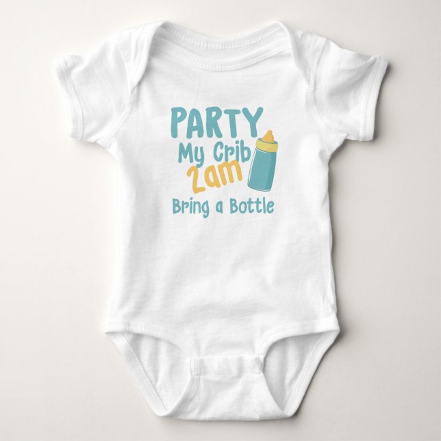 Party My Crib Baby Bodysuit (Front)