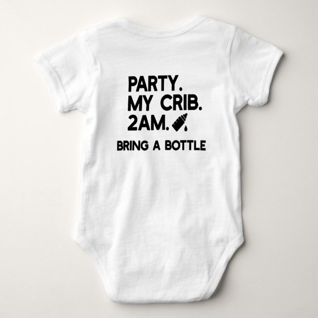 PARTY MY CRIB BABY BODYSUIT (Back)
