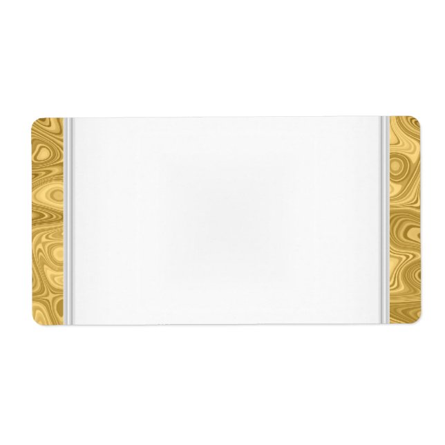 Party Name Tag Label gold White (Front)