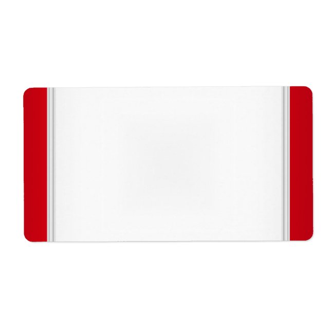 Party Name Tag Label Red White (Front)