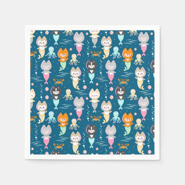 Party Napkins Nautical Themed Birthday Party. (Front)