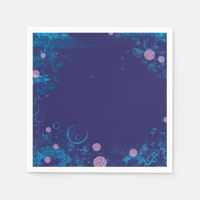 Party Napkins Water Polo - Pink (Front)