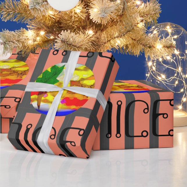 PARTY NICE_ORANGE_BLACK WRAPPING PAPER (Holidays)