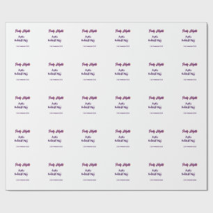 Party nights bachelorette party name date purple wrapping paper