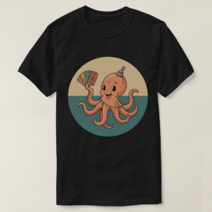Party Octopus with Carnival Tickets - Retro Fun T-Shirt