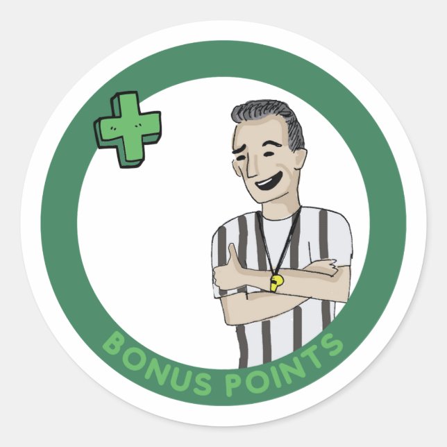 Party of 5 Bonus Points Classic Round Sticker (Front)