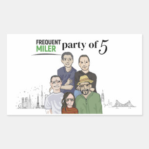 Party of 5 rectangle rectangular sticker