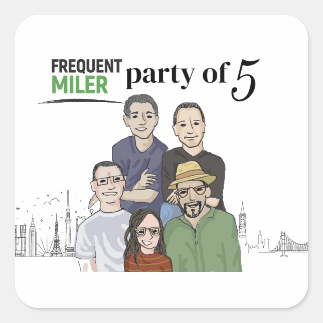 Party of 5 square sticker (Front)