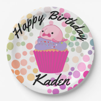 Party on Birthday Blobfish Paper Plate