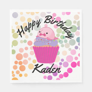 Party on Birthday Blobfish Paper Plate Napkin