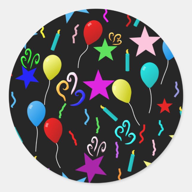 Party on! classic round sticker (Front)