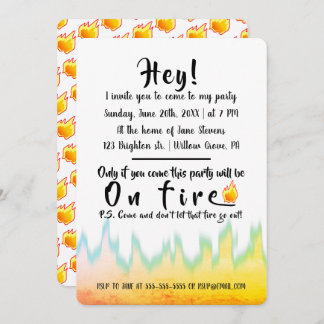 Party On Fire Burning Invitation