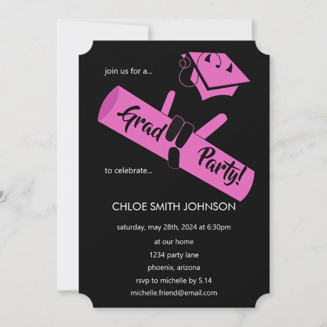 Party on! Pink2 Invitation (Front)
