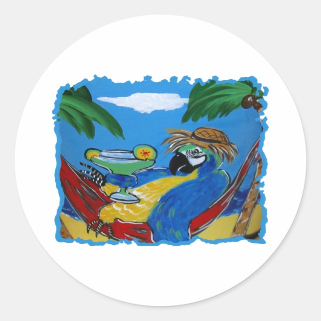 PARTY PARROT CLASSIC ROUND STICKER (Front)