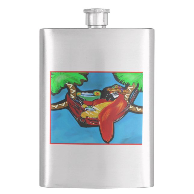 PARTY PARROT HIP FLASK (Front)