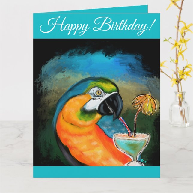Party Parrots Card (Yellow Flower)
