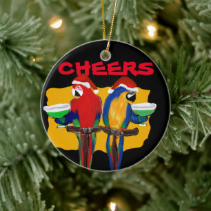PARTY PARROTS CERAMIC TREE DECORATION