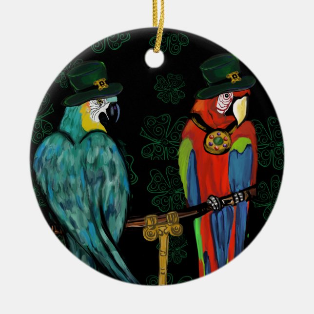 PARTY PARROTS        CERAMIC TREE DECORATION (Front)