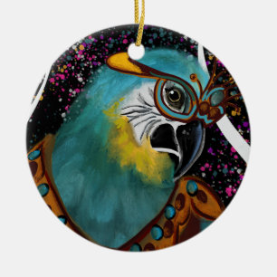 PARTY PARROTS CERAMIC TREE DECORATION