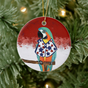 PARTY PARROTS        CERAMIC TREE DECORATION