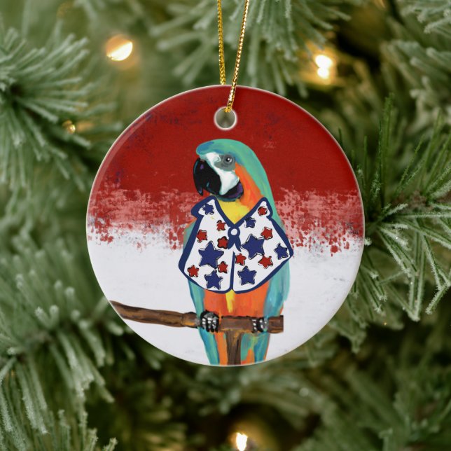 PARTY PARROTS        CERAMIC TREE DECORATION (Tree)