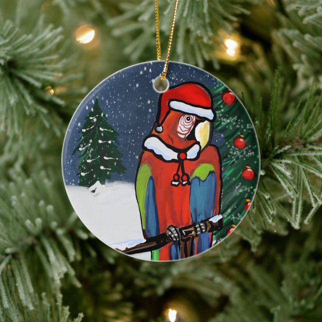 PARTY PARROTS    CERAMIC TREE DECORATION (Tree)