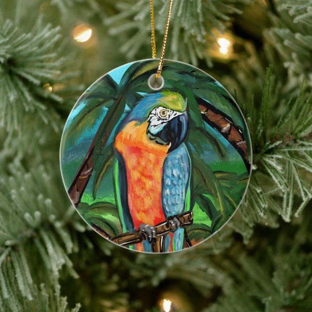 Party Parrots    Ceramic Tree Decoration (Tree)