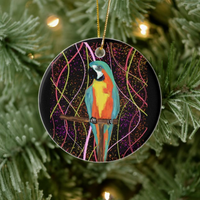 PARTY PARROTS       CERAMIC TREE DECORATION (Tree)