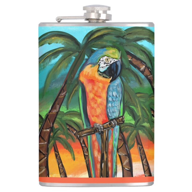 Party Parrots         Hip Flask (Front)