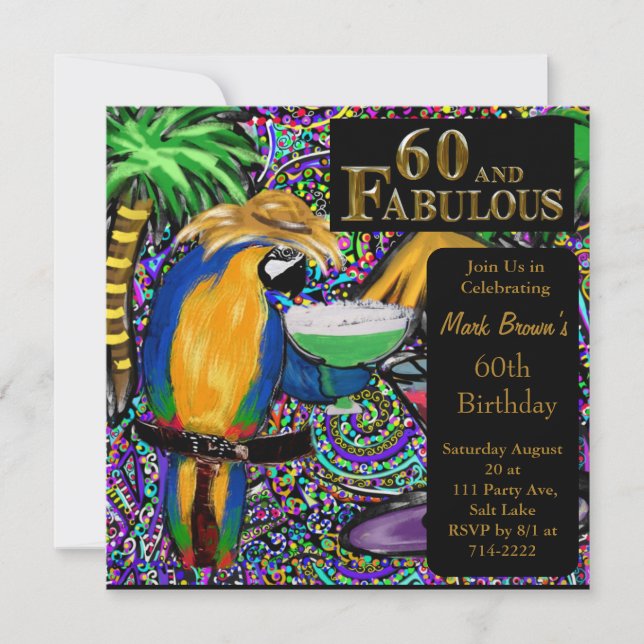 Party Parrots Invitation (Front)