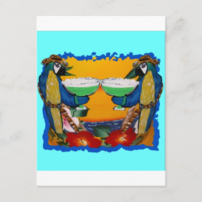 Party Parrots Invitation Postcard (Front)