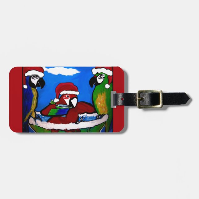 PARTY PARROTS LUGGAGE TAG (Front Horizontal)
