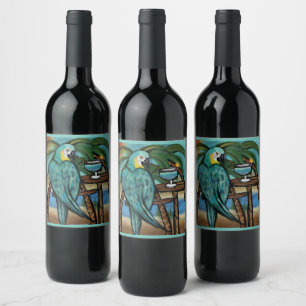 Party Parrots Wine Label