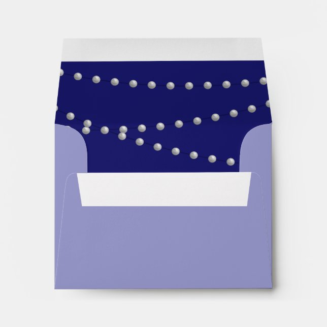 Party Pearls on Indigo RSVP Envelope (Back (Bottom))
