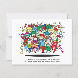 Party people illustration postcard