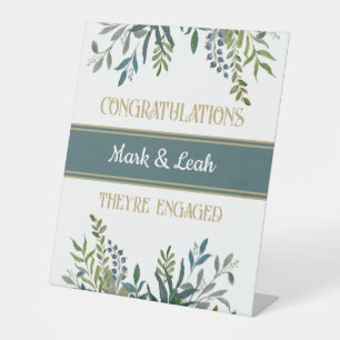 Party Perfect! Custom engagement Banner Pedestal Sign