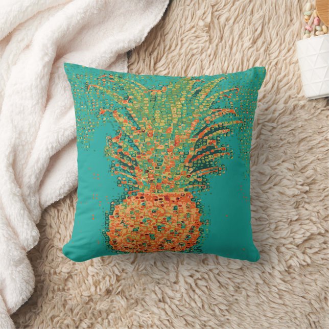 Party Pineapple-Abstract Pineapple on Bright  Cushion (Blanket)