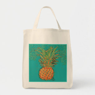 Party Pineapple-Abstract Pineapple on Bright Tote Bag