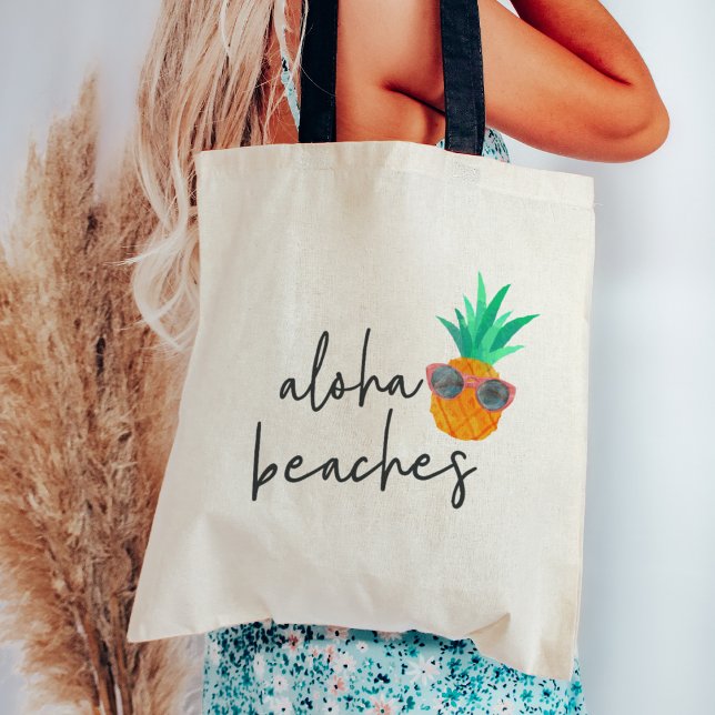 Party Pineapple "Aloha Beaches" Tote Bag (Creator Uploaded)