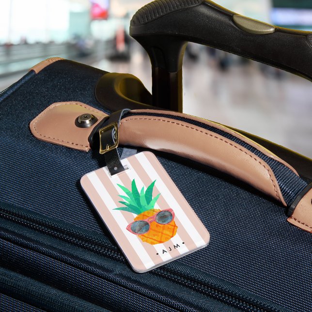Party Pineapple Monogram Luggage Tag (Creator Uploaded)