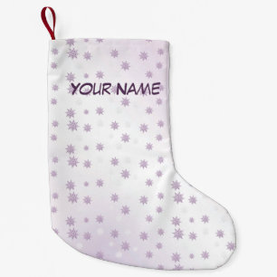 Party Pink Purple Snowflakes Elegant Vintage Small Christmas Stocking