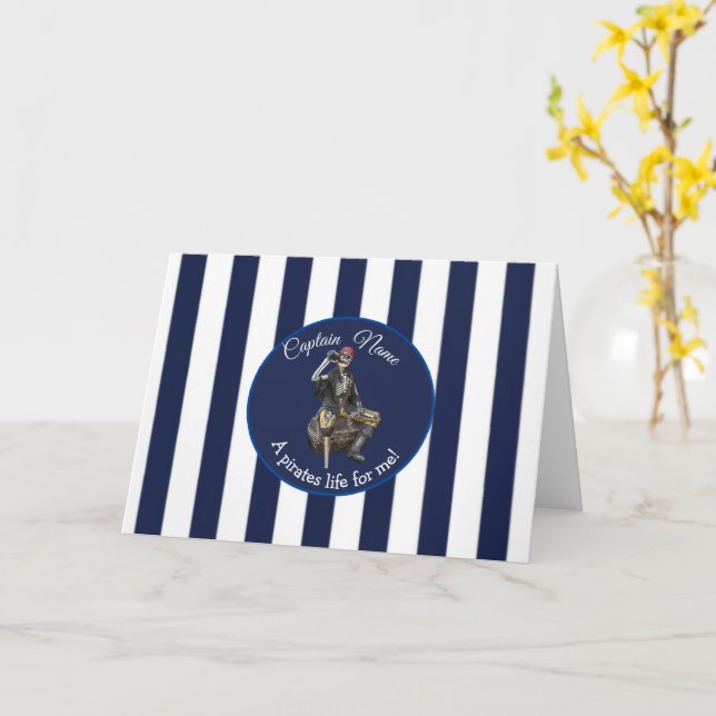 Party Pirate Boy  theme Card (Yellow Flower)