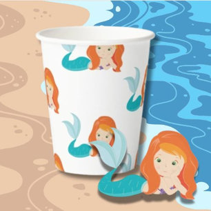 Party Pirate orange mermaids  Paper Cups