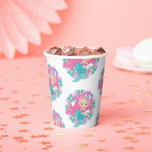 Party Pirate pink mermaids Paper Cups